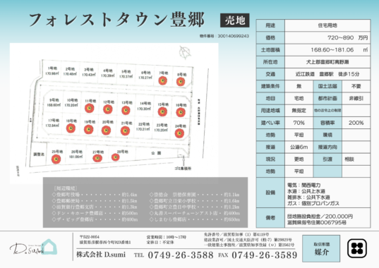 フォレストタウン豊郷【売地】